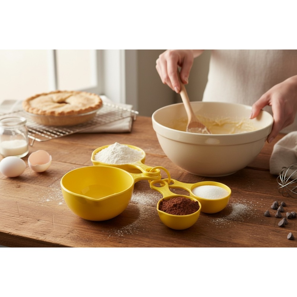 Supreme Housewares Measuring Cups Unisex OS Yellow Brand New 4 Piece Set 312